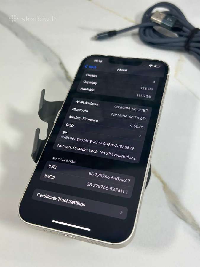 iPhone 13 128gb 74% White - nuotraukos Nr. 11