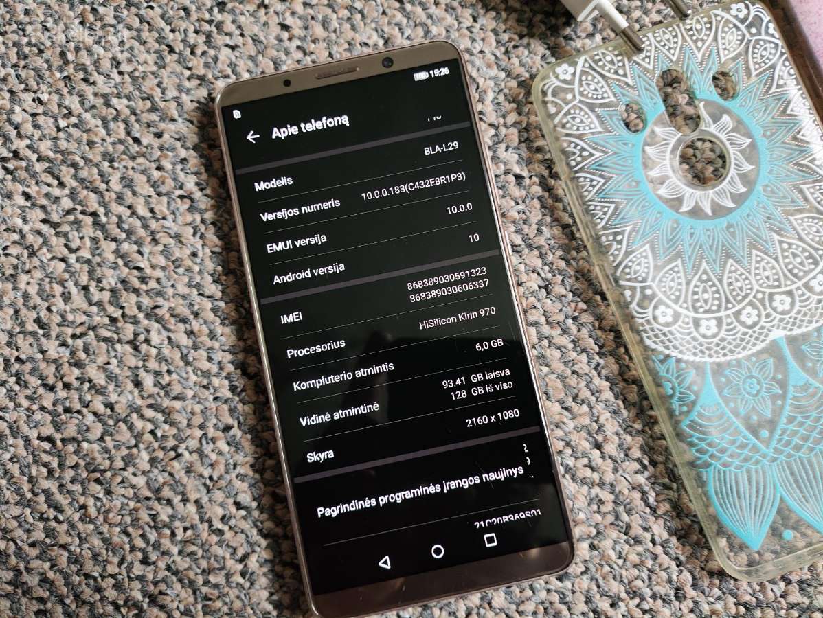 Huawei mate 10 pro labai geros būklės - nuotraukos Nr. 3