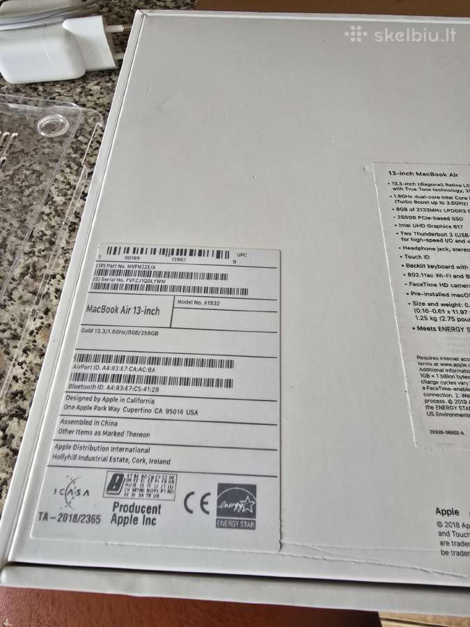 MacBook Air 2018 256gb SSD - nuotraukos Nr. 8