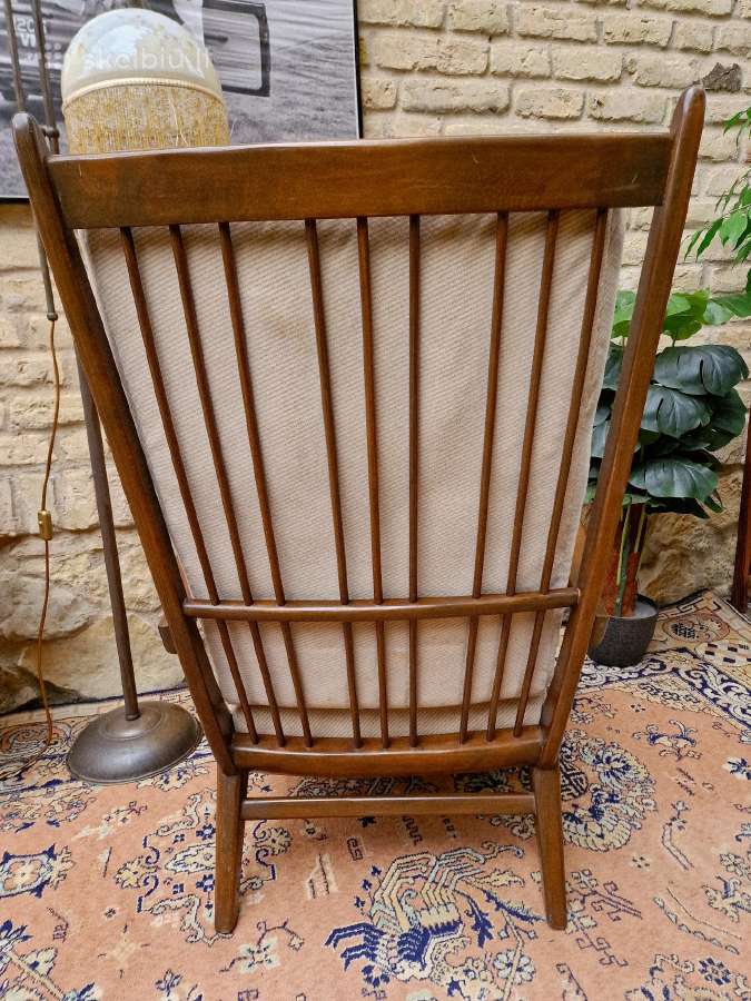Vintažinis mid century bukmedžio masyvo fotelis - nuotraukos Nr. 4