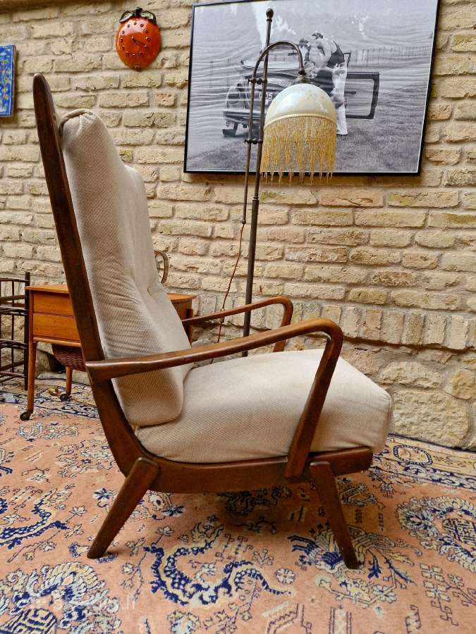 Vintažinis mid century bukmedžio masyvo fotelis - nuotraukos Nr. 5