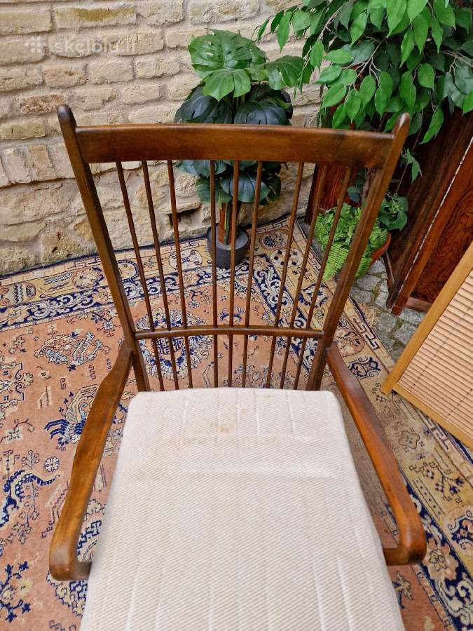 Vintažinis mid century bukmedžio masyvo fotelis - nuotraukos Nr. 9