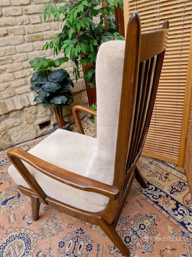 Vintažinis mid century bukmedžio masyvo fotelis - nuotraukos Nr. 15