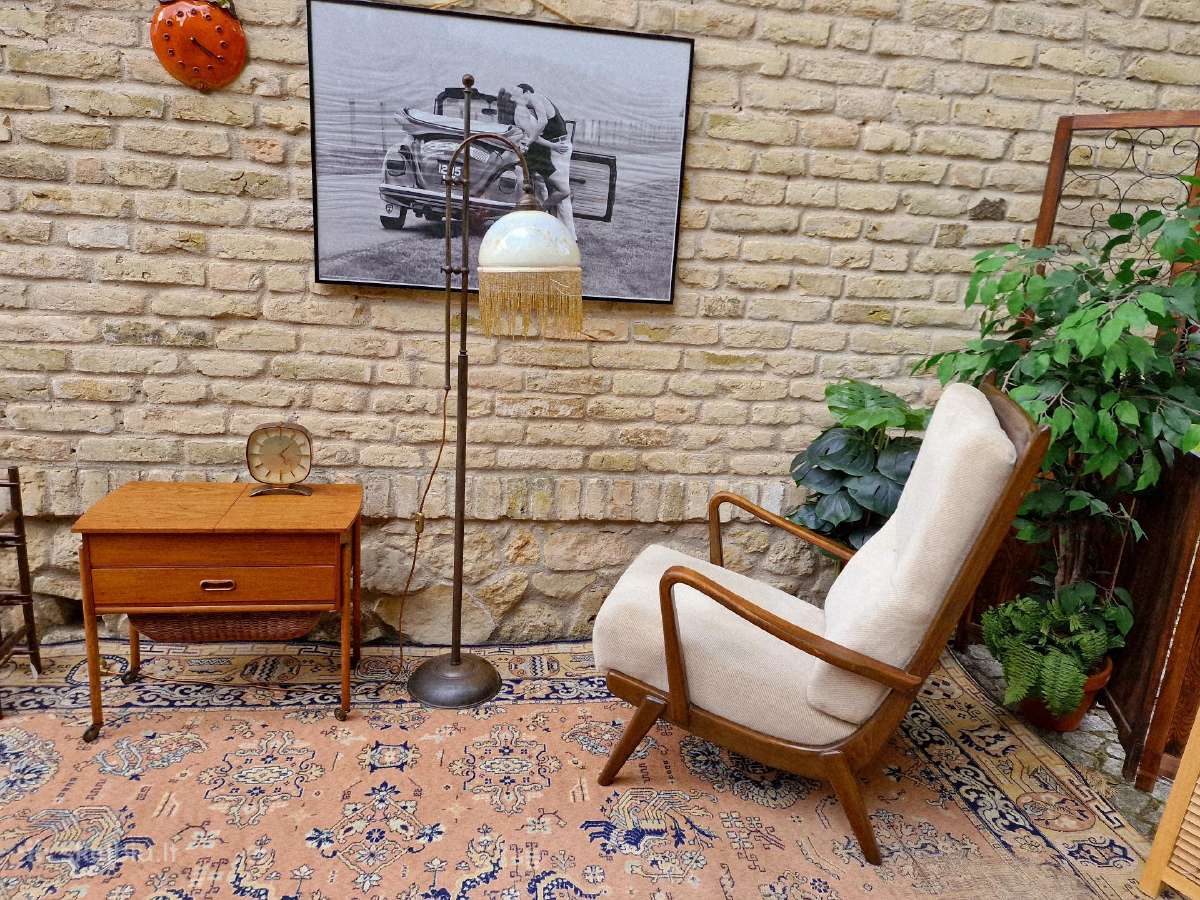 Vintažinis mid century bukmedžio masyvo fotelis - nuotraukos Nr. 31