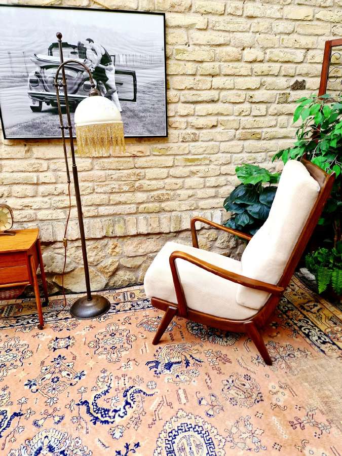 Vintažinis mid century bukmedžio masyvo fotelis - nuotraukos Nr. 37