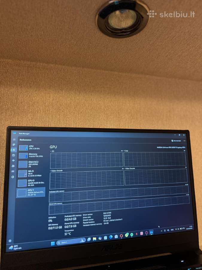 Asus Tuf Dash F15 - i7 / Rtx 3050 Ti - nuotraukos Nr. 9