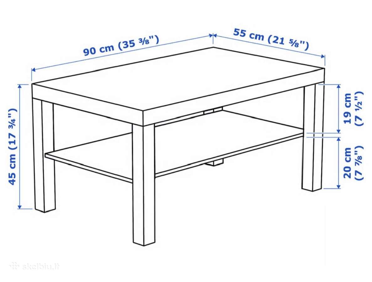 Lack Ikea kavos staliukas, balta, 90x55 cm - nuotraukos Nr. 2