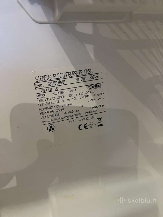 Šaldiklis Siemens Gs11b110 - nuotraukos Nr. 4