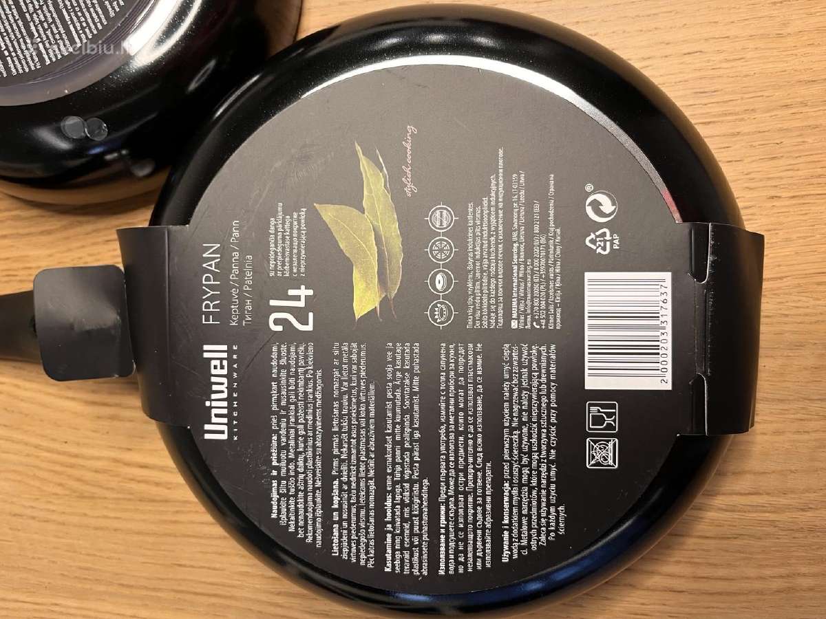 2 naujų Uniwell keptuvių rinkinys – 20 ir 24 cm - nuotraukos Nr. 5