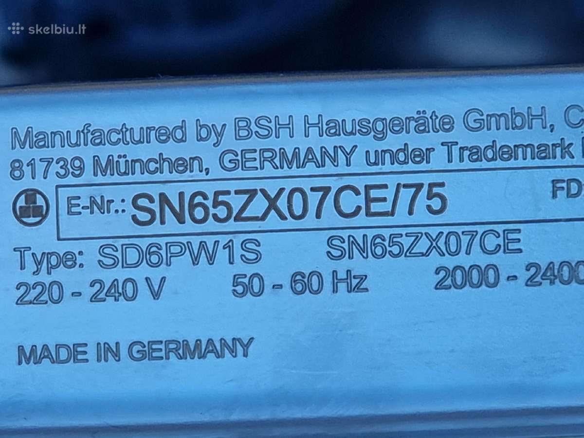 Nauja siemens Sn65zx07ce su zeolith + garantija - nuotraukos Nr. 31