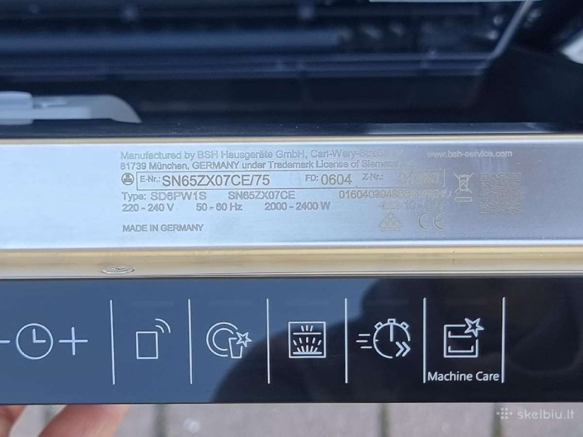 Nauja siemens Sn65zx07ce su zeolith + garantija - nuotraukos Nr. 13