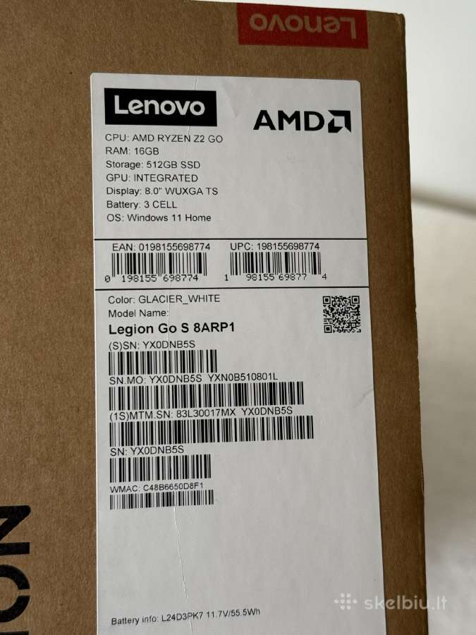 Lenovo Legion Go S Z2 Go 512gb 16gb Glacier White - nuotraukos Nr. 9