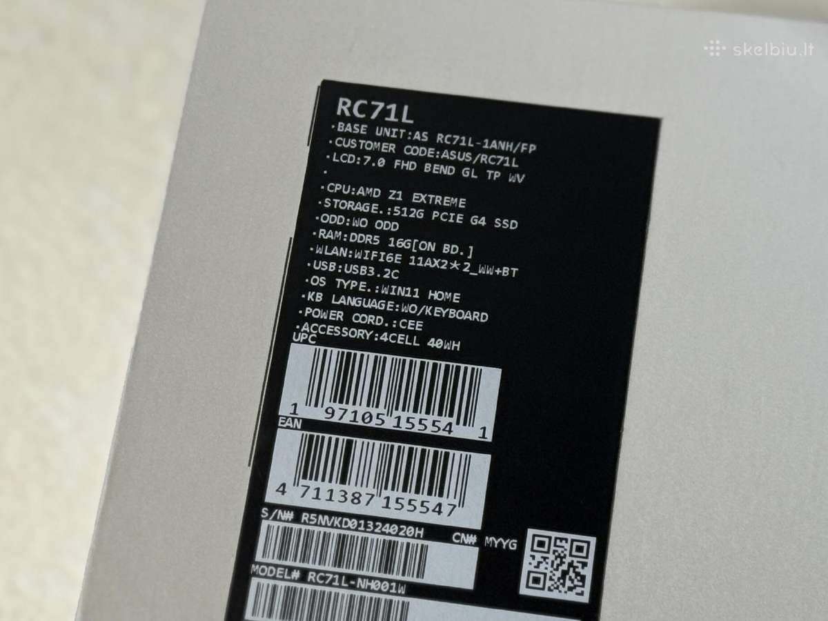 Asus Rog Ally Z1 Extreme Pilnas Komplektas - nuotraukos Nr. 5