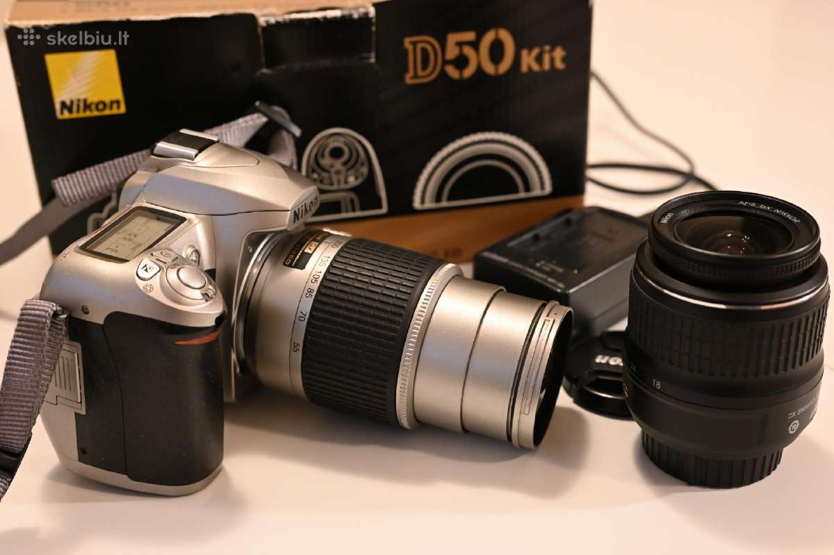 Nikon D50 su 2 Nikkor objektyvais 18-55 ir 55-200 - nuotraukos Nr. 3