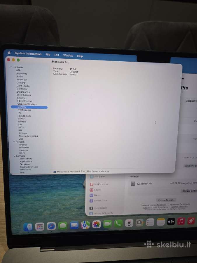 MacBook Pro 14 M3 Pro 18gb 512 GB - nuotraukos Nr. 11