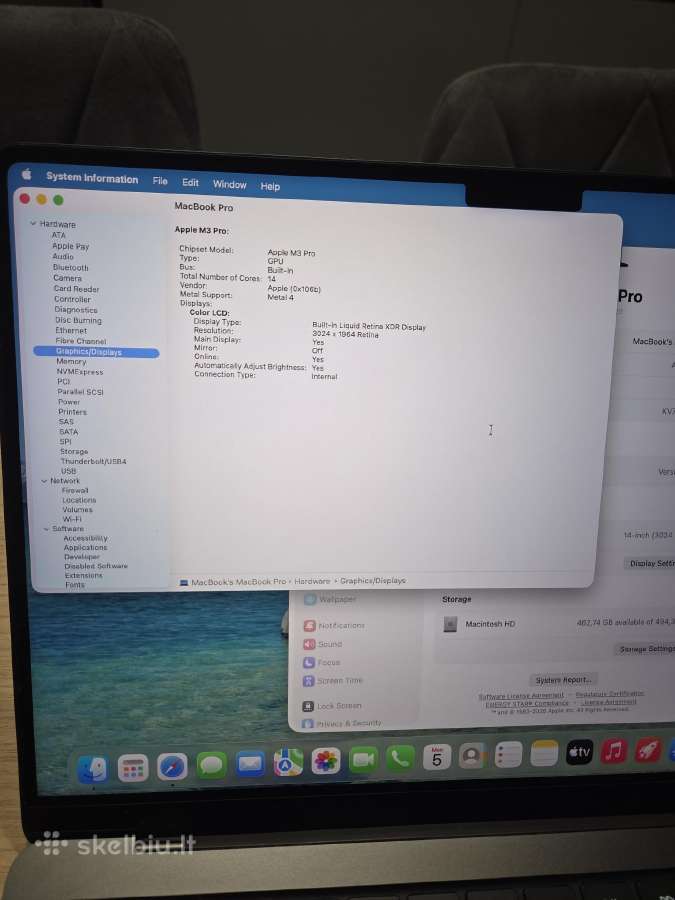 MacBook Pro 14 M3 Pro 18gb 512 GB - nuotraukos Nr. 12