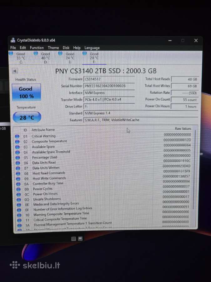 Kietasis diskas Pny Cs3140, M.2 2tb - nuotraukos Nr. 3