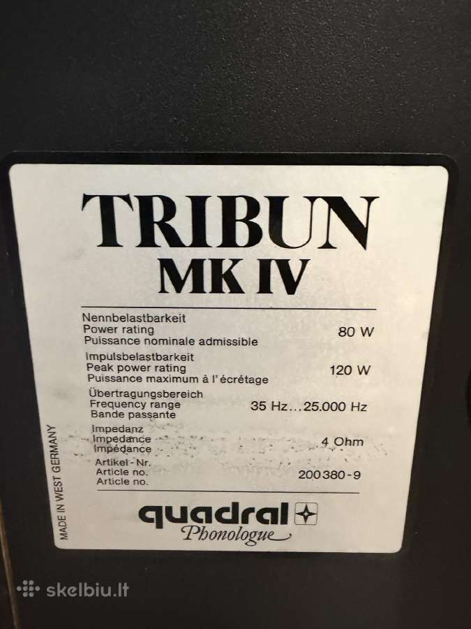 Quadral Tribun Mk Iv kolonėlės - nuotraukos Nr. 7