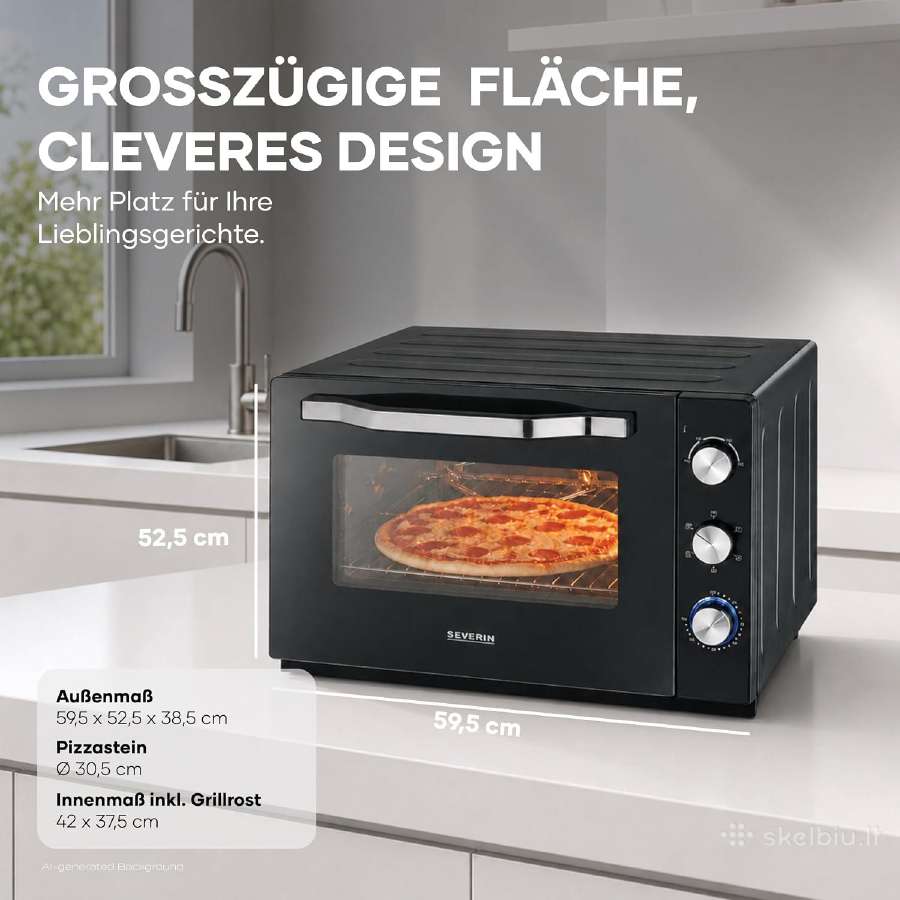 Severin XXL pastatoma mini orkaitė, 60l - nuotraukos Nr. 2