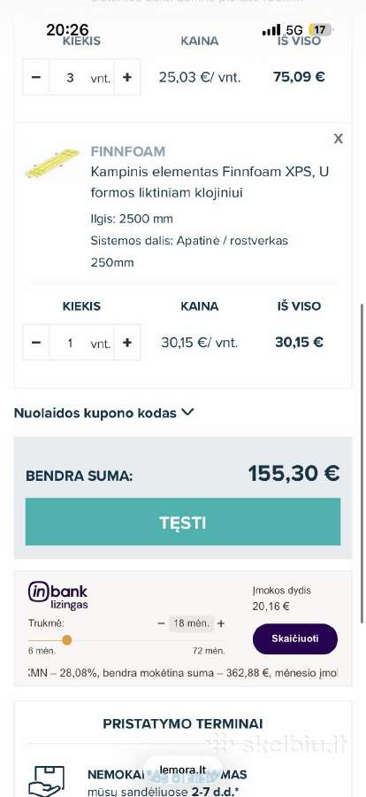 Finnfoam xps lygtinių klojinių likučiai - nuotraukos Nr. 2