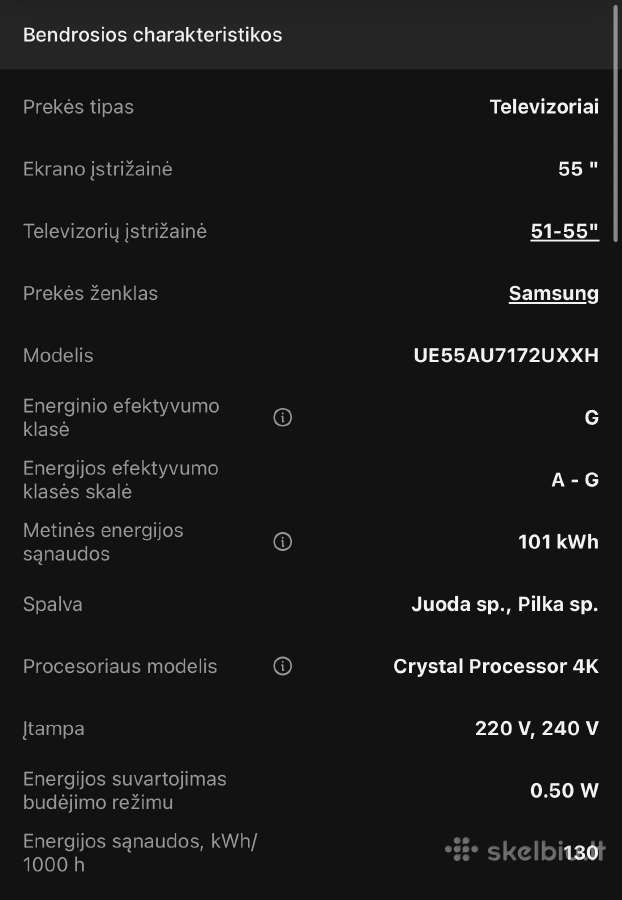 Samsung 55 colių televizorius - nuotraukos Nr. 2