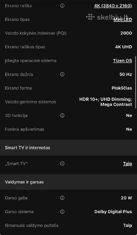 Samsung 55 colių televizorius - nuotraukos Nr. 3