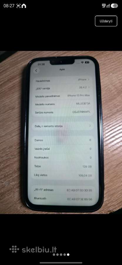 iPhone 13 Pro Max 128gb Gray - nuotraukos Nr. 2