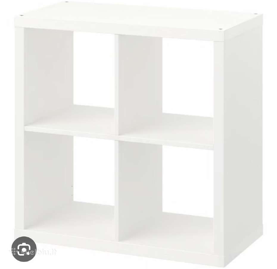 Dvi Ikea kallax lentynos 2x2 su 4 krepšeliais - nuotraukos Nr. 2