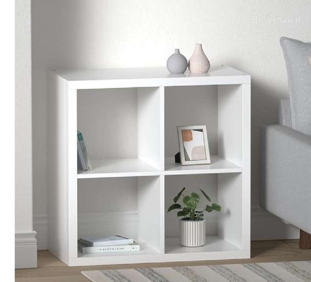 Dvi Ikea kallax lentynos 2x2 su 4 krepšeliais - nuotraukos Nr. 3