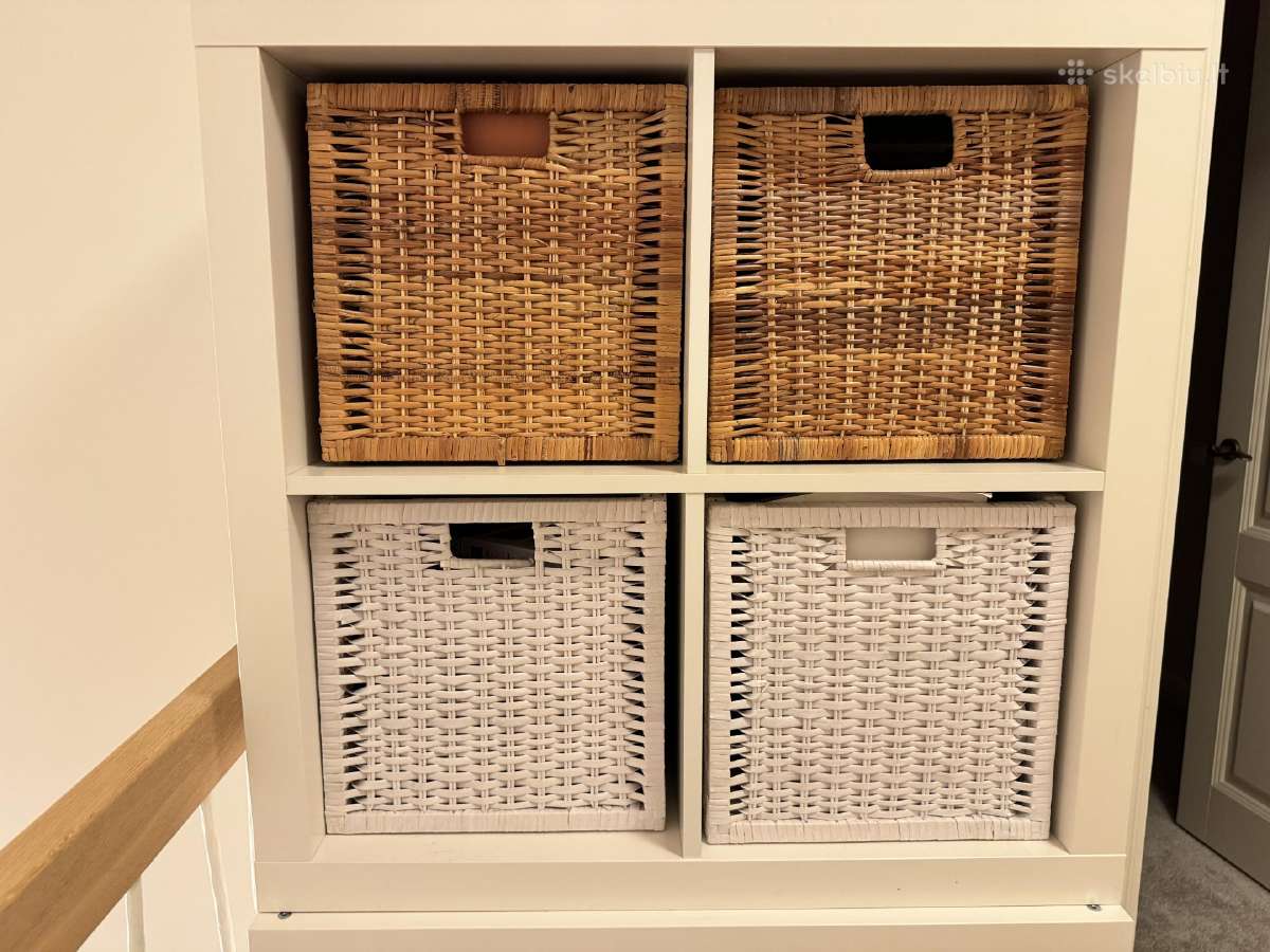 Dvi Ikea kallax lentynos 2x2 su 4 krepšeliais - nuotraukos Nr. 4