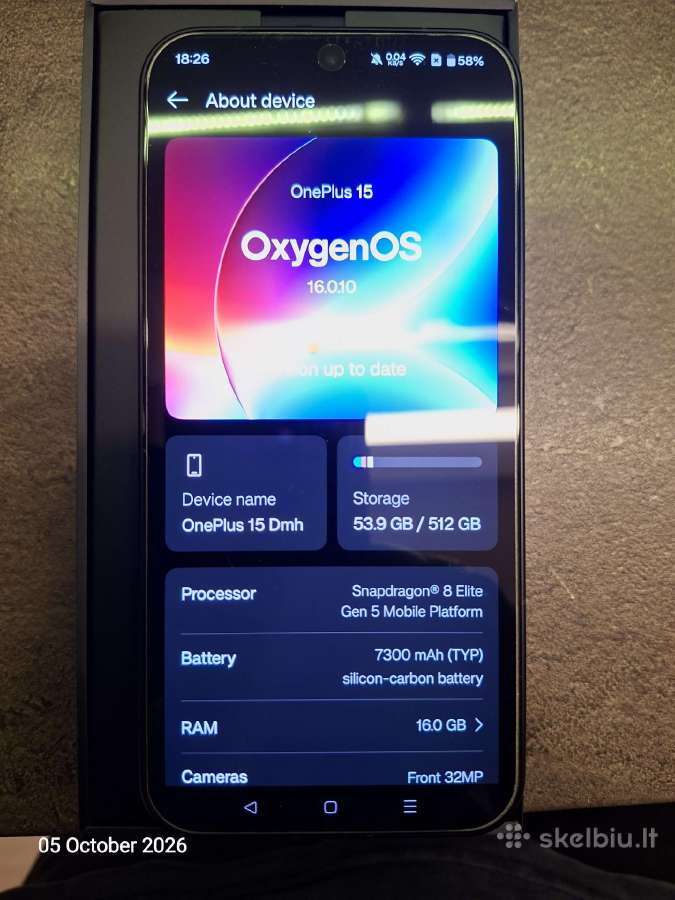 Oneplus 15 16gb RAM + 512gb Memory, Infinite Black - nuotraukos Nr. 5