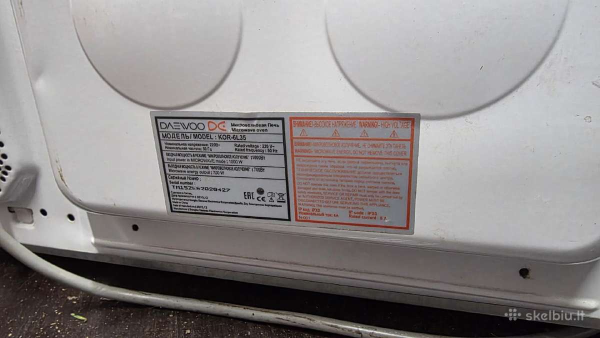 Mikrobangu krosnele Daewoo Kor-6l35 - nuotraukos Nr. 2
