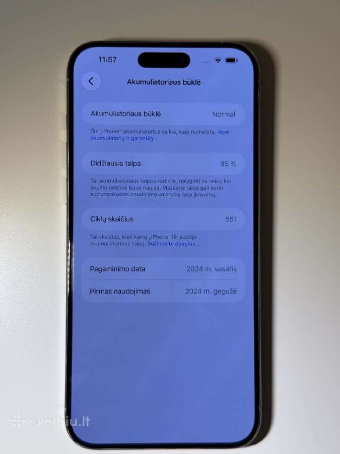 iPhone 15 Pro Max, 256 GB, White Titanium - nuotraukos Nr. 4