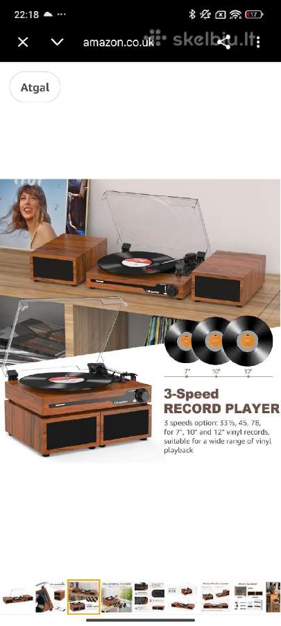 Vinilo plokštelių grotuvas(patefonas) udreamer - nuotraukos Nr. 2