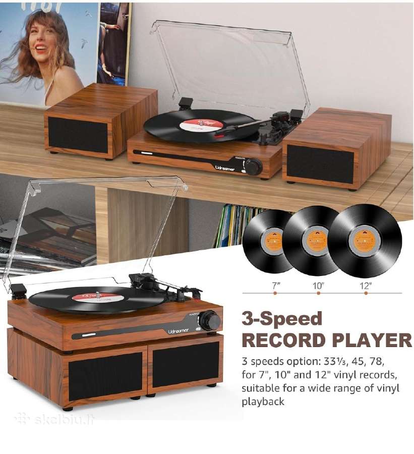 Vinilo plokštelių grotuvas(patefonas) udreamer - nuotraukos Nr. 3