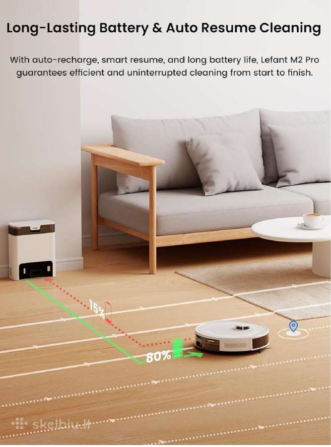 Dulkių siurblys robotas Lefant m2 pro - nuotraukos Nr. 7