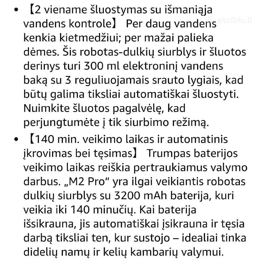 Dulkių siurblys robotas Lefant m2 pro - nuotraukos Nr. 11