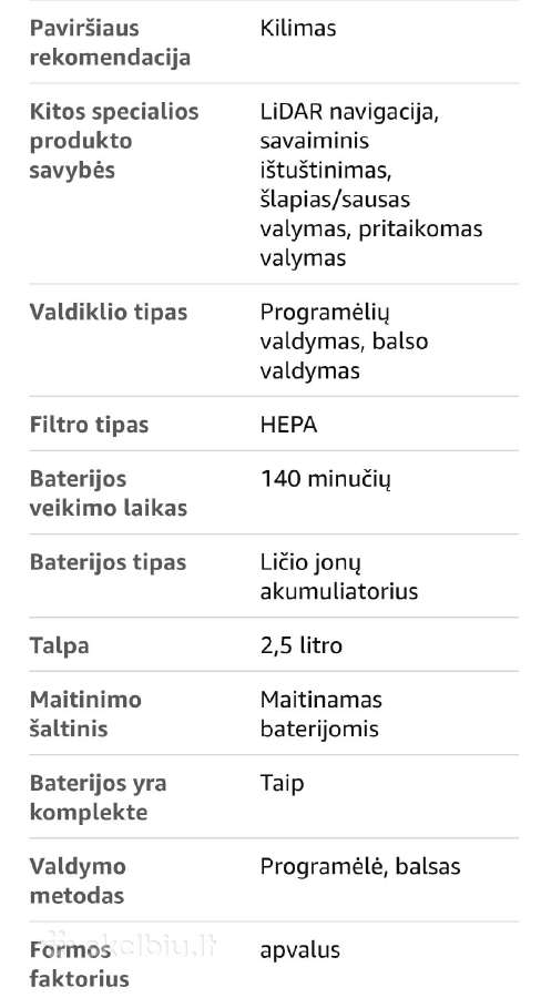 Dulkių siurblys robotas Lefant m2 pro - nuotraukos Nr. 12