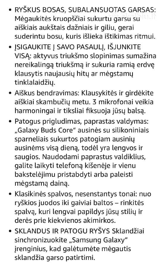 Samsung Galaxy buds core - nuotraukos Nr. 5