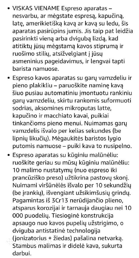 Pusiau automatinis kavos aparatas Airsen Bcm2316 - nuotraukos Nr. 2