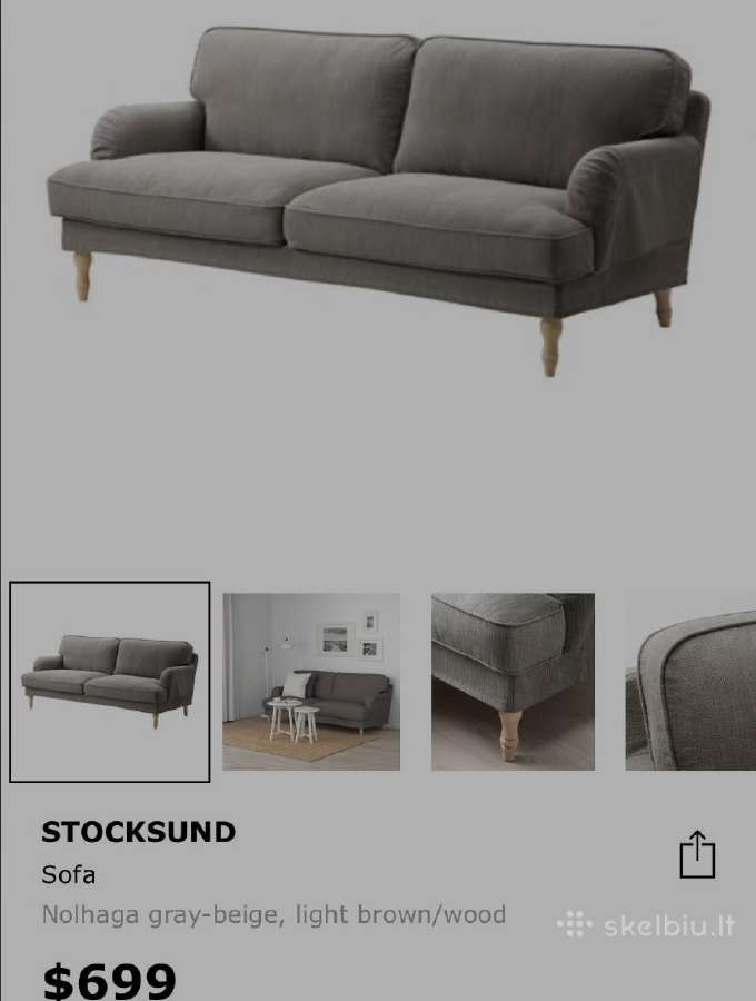 Trivietė sofa Ikea (nuimami, skalbiami - nuotraukos Nr. 21