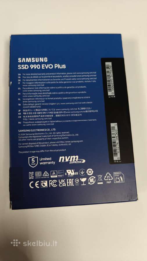 Samsung 990 EVO Plus 2tb Nvme M.2 SSD Pcie 4.0/5.0 - nuotraukos Nr. 8