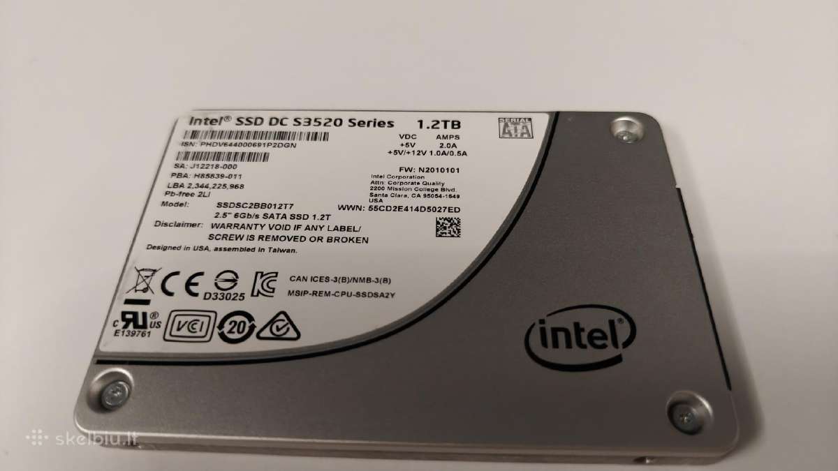 Intel SSD Dc S3520 1.2tb 2.5" Sata SSD - nuotraukos Nr. 3