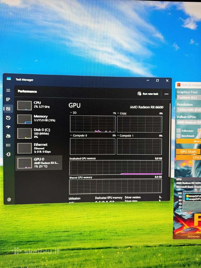 Estetiskas Rx 6600/ryzen 5 3600 Zaidimu/darbo Pc - nuotraukos Nr. 8