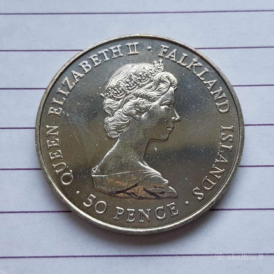 Folklando Salos 50 pensų Karalienė 1980 - nuotraukos Nr. 2