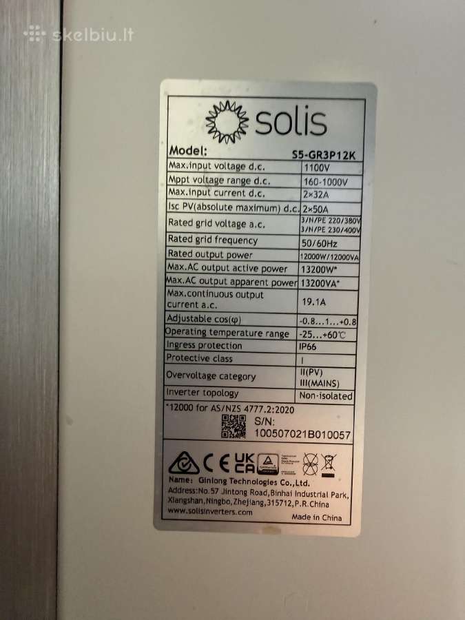 Solis S5-gr3p12k– 12 kw trifazis saulės inverteris - nuotraukos Nr. 3