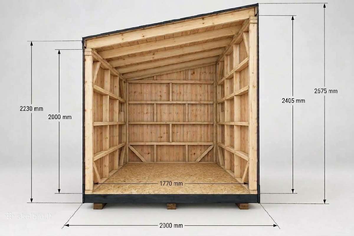 2x3 m Medinis Sandėliukas – nuo 1690 € - nuotraukos Nr. 3