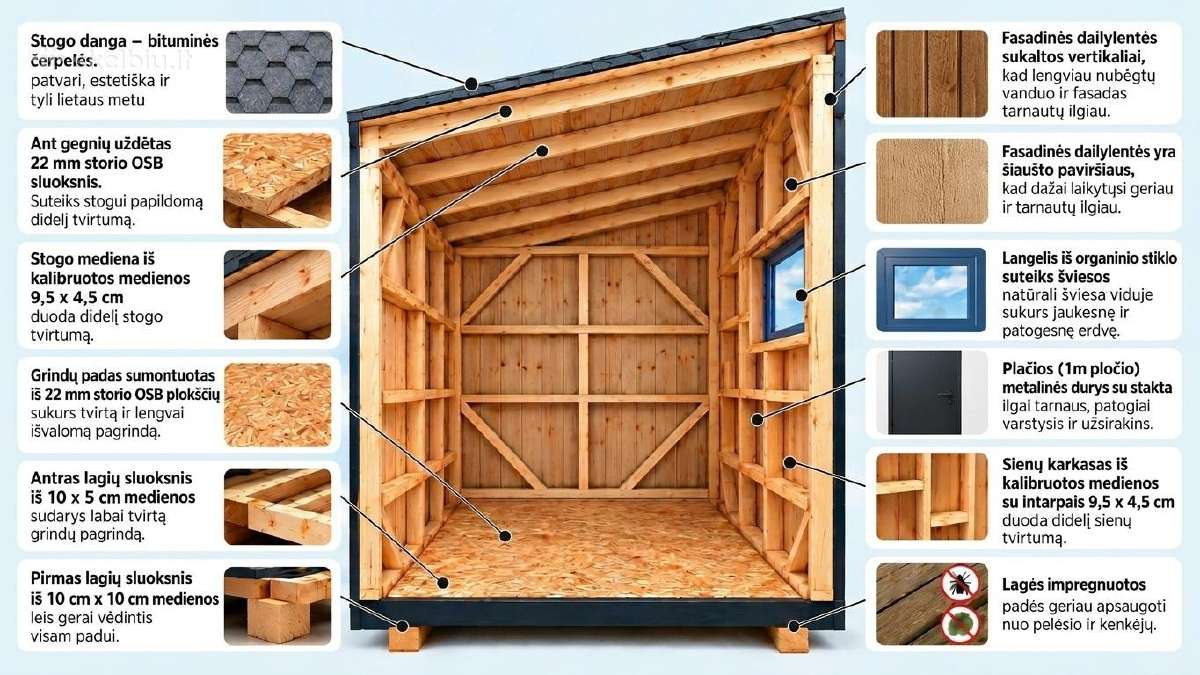 2x3 m Medinis Sandėliukas – nuo 1690 € - nuotraukos Nr. 4