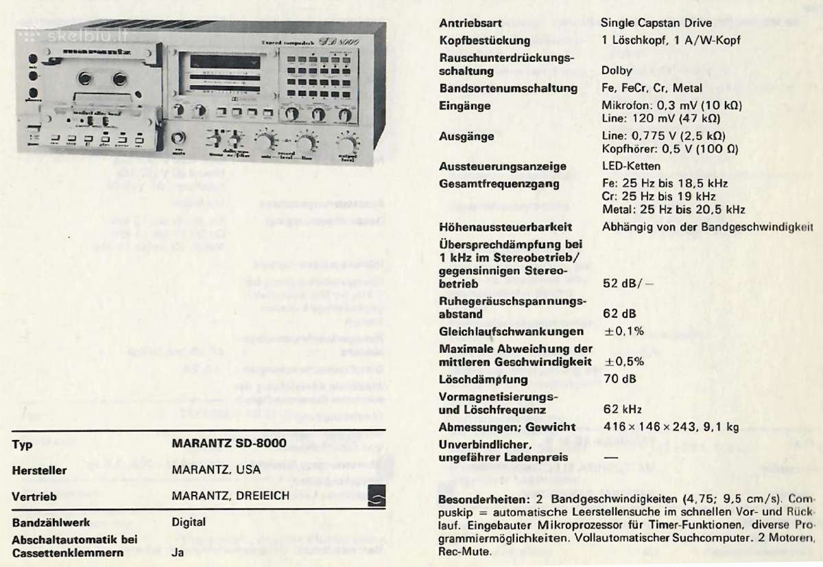 Marantz Sd-8000. 2-greičiai. 4,75 ; 9,5cm/s. - nuotraukos Nr. 30