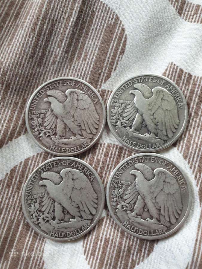 JAV 1/2 dolerio rinkinys 1942-1945m Sidabras - nuotraukos Nr. 2
